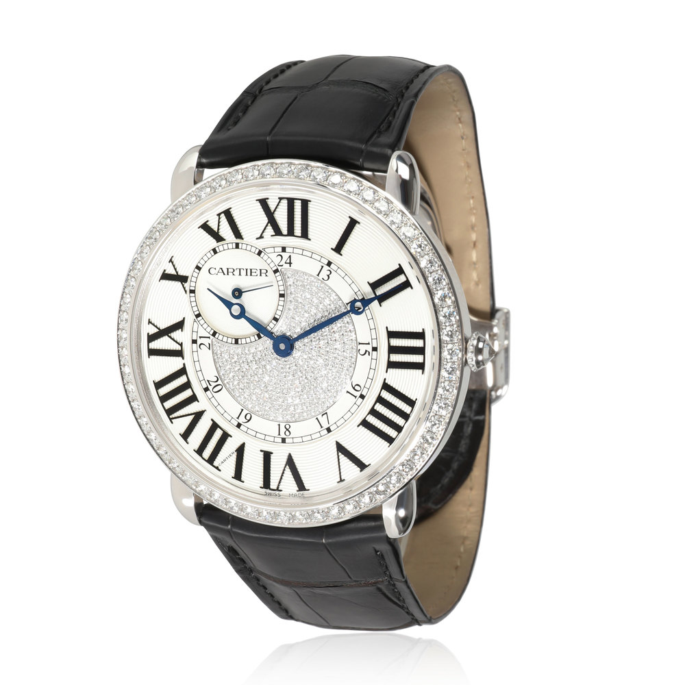 CARTIER Ronde Louis WR007004 Unisex Watch in 18kt White Gold - Picture 1 of 5